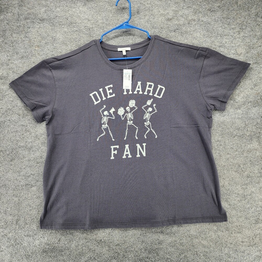 Maurices Shirt Womens Large Short Sleeve Gray Die Hard Fan